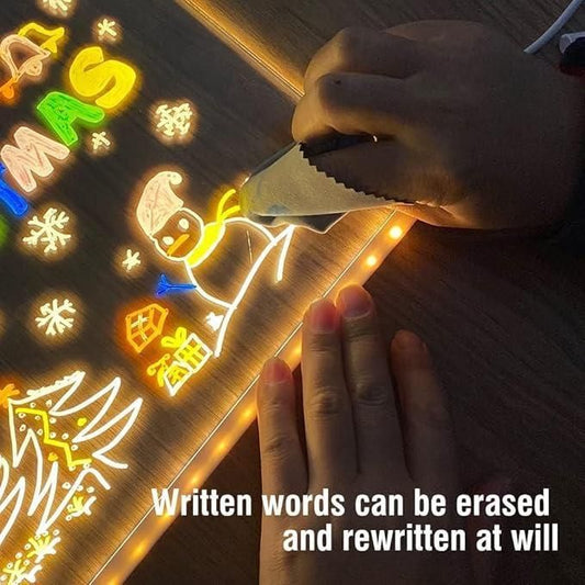3D LED Light Glass Acrylic Writing pad by DrithiShop