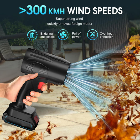 High-power Cordless Leaf Blower Fan With Rechargeable Battery (1 Pc) by Wukusy