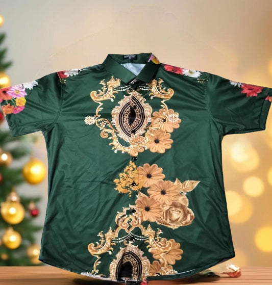 Men Regular Fit Pushpa Printed Casual Shirt by Dropdash