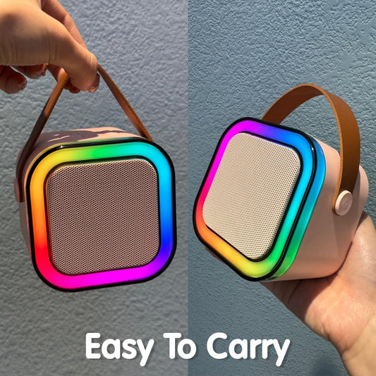 Mini Portable Blue-Tooth Karaoke Speaker with Wireless Microphone by Dropdash