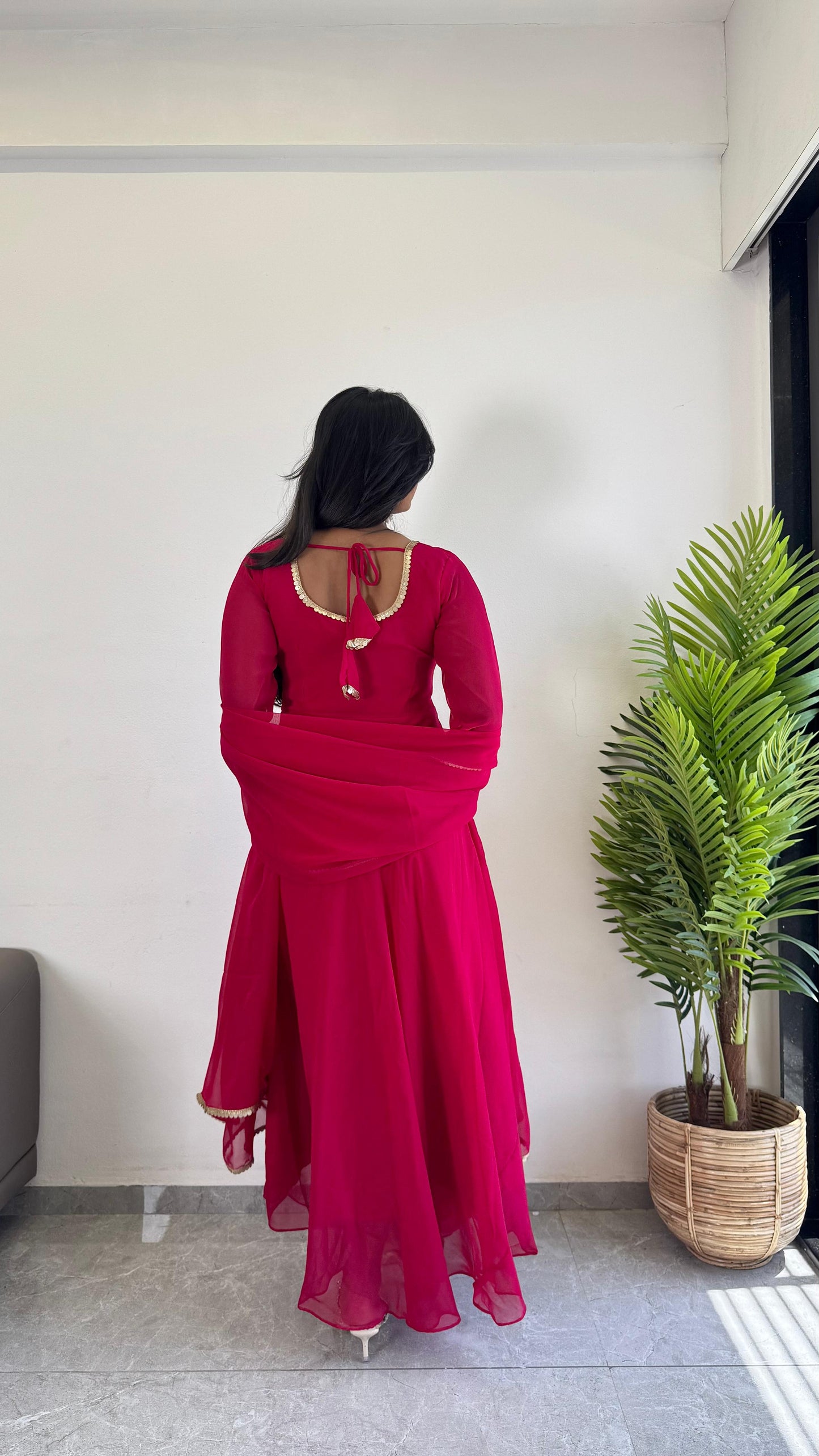 Organza Kurti With Dupatta by Dropdash