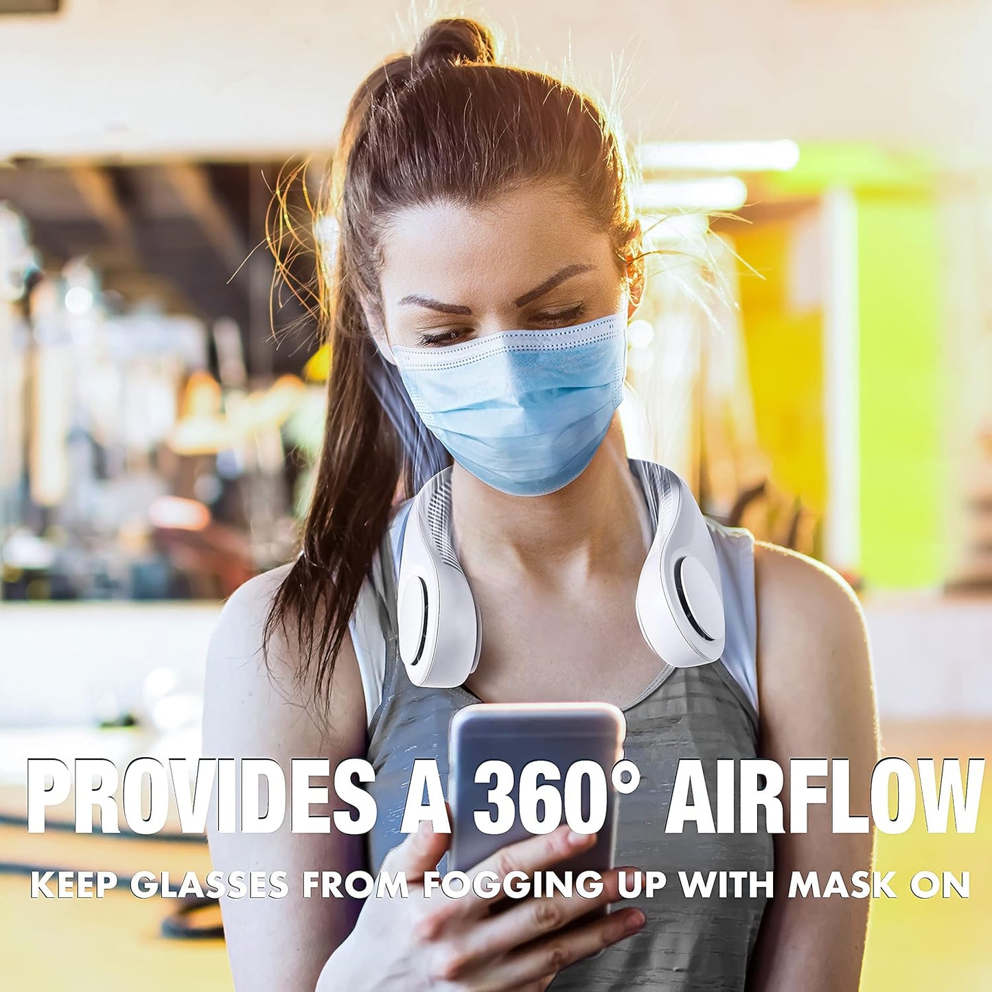 Portable Neck Fan, Hands Free Bladeless Fan by Dropdash