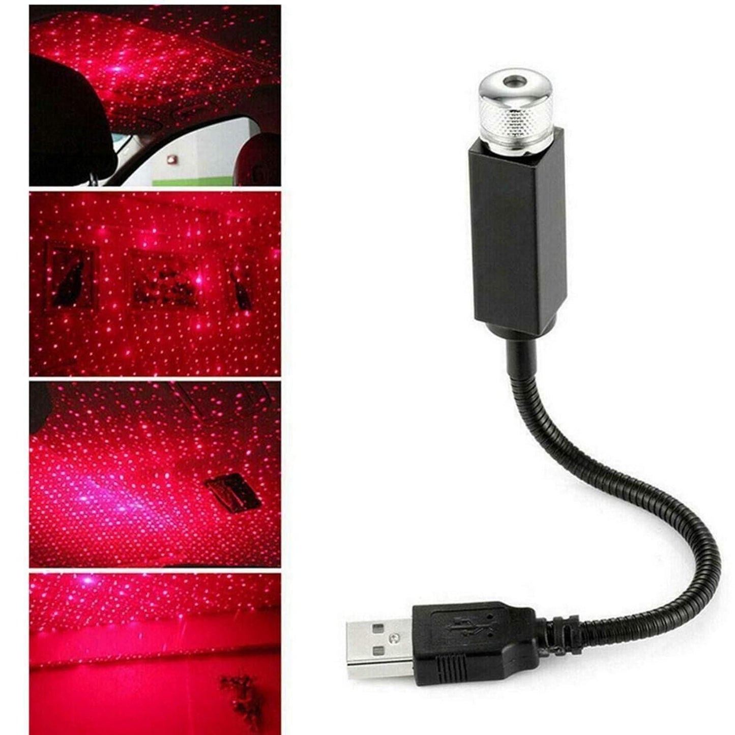 Star Lamp USB Car Star Ceiling Light Sky Projection Red Lamp ( Pack Of 2 ) by Dropdash