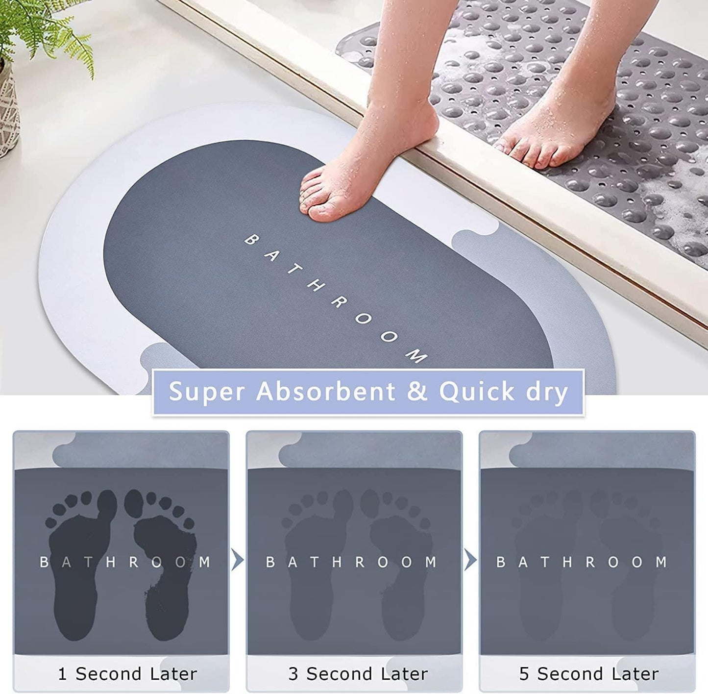 Super Absorbent Bath Floor Mat by 18052