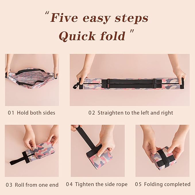 Foldable Shopping Bag Portable Large Capacity Reusable Grocery Bag Daily Commuting Picnic Camping Storage Bag by 4485