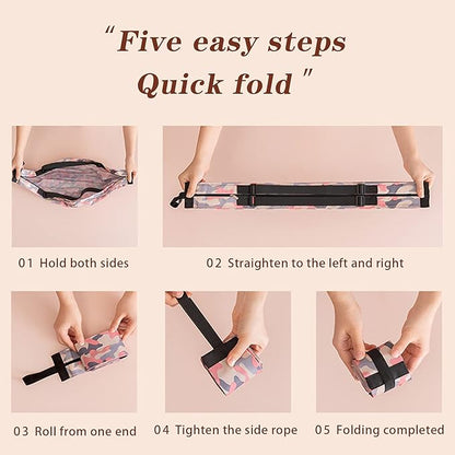 Foldable Shopping Bag Portable Large Capacity Reusable Grocery Bag Daily Commuting Picnic Camping Storage Bag by 4485