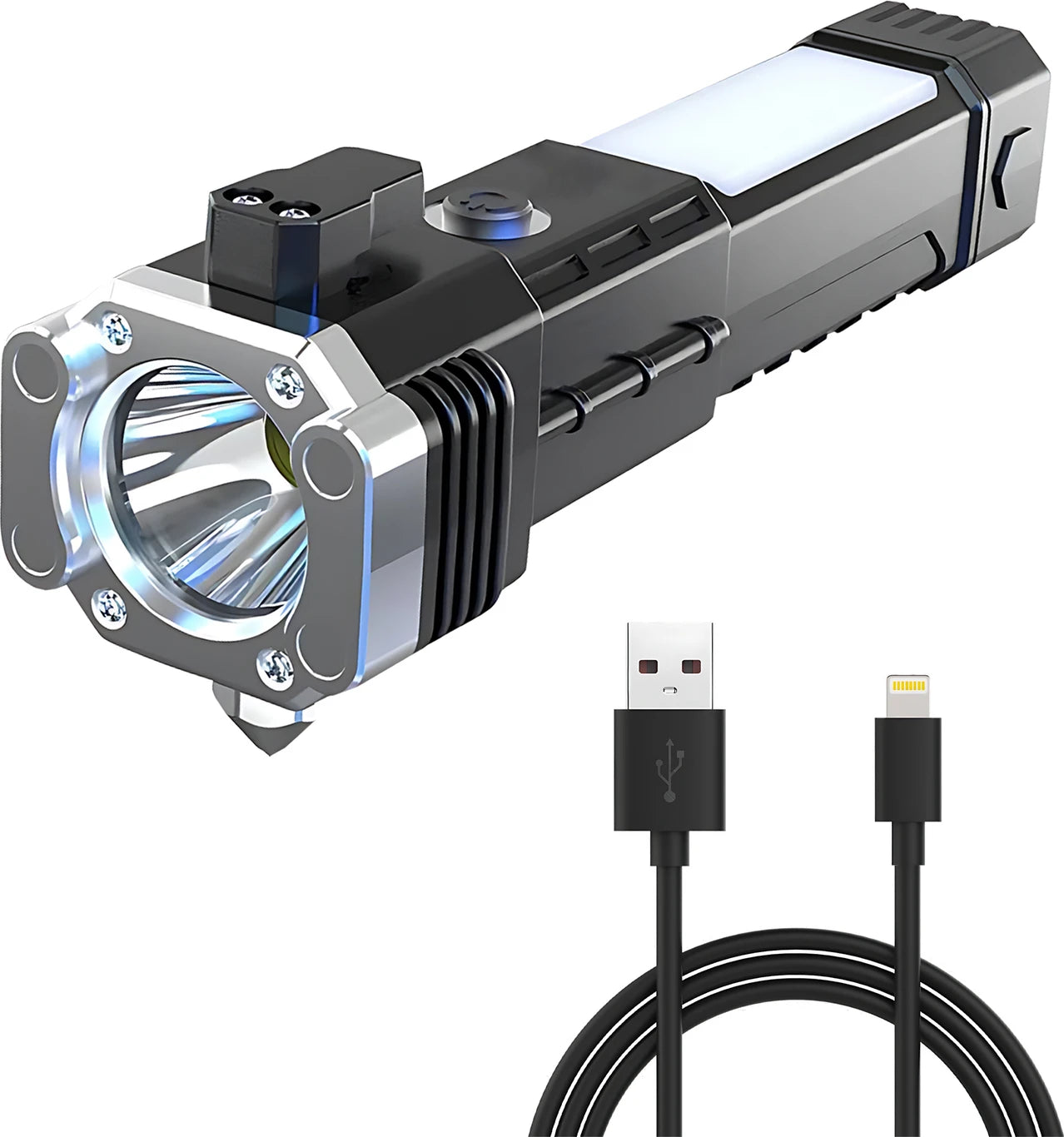 8 in 1 Portable Rechargeable Torch LED Flashlight by DrithiShop