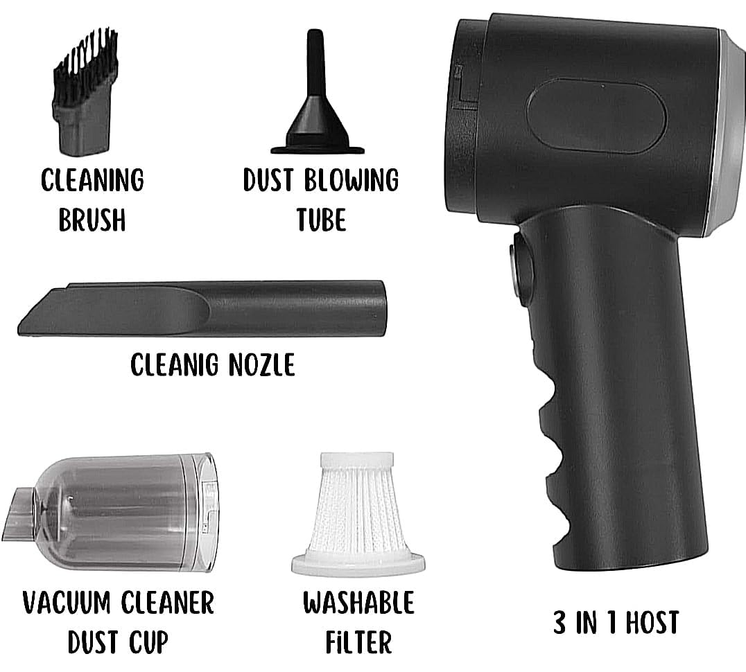 3 in 1 Mopping Vacuum Blower with Mini Dust Buster USB Portable Vacuum Cleaner Dry and Wet by Dropdash