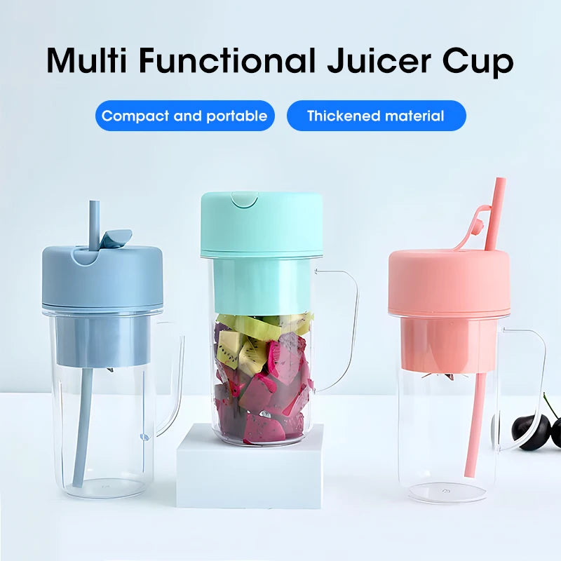Portable Electric Juicer with Straw by DrithiShop