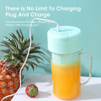 Portable Electric Juicer with Straw by DrithiShop