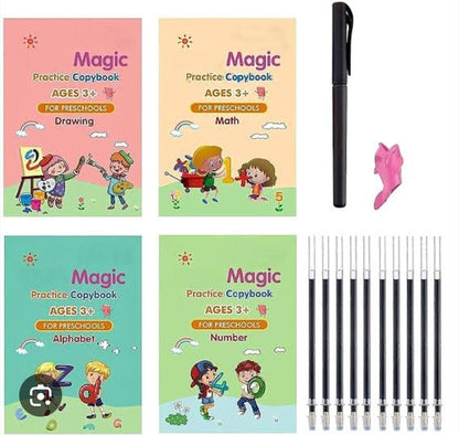 Magic Book for Kids, Sink Magic Practice CopyBook, (4 Books+10 Refills+1 Pen+1 Grip) ( Pack Of 2 ) by Dropdash