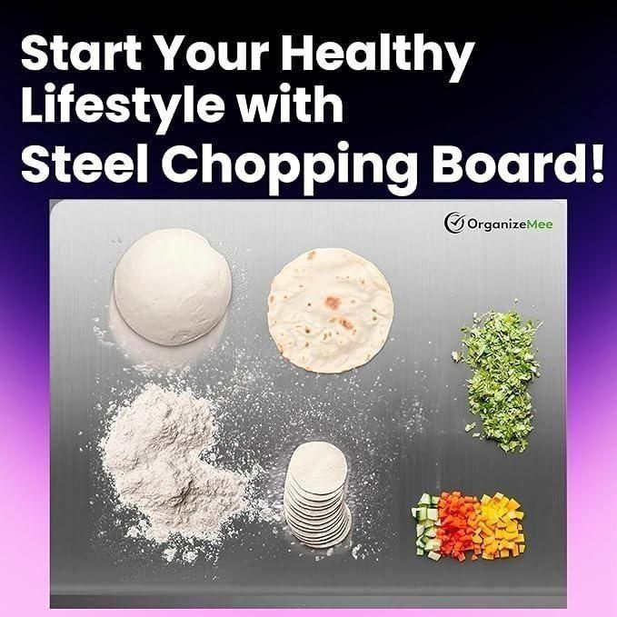 Stainless Steel Chopping Board (35x31cm) by DrithiShop