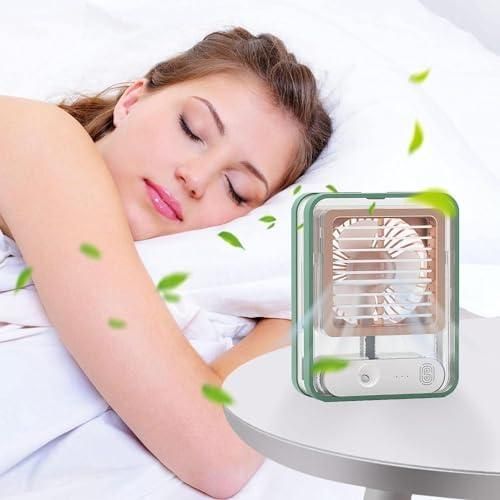 Rechargeable Battery Operated Mini USB Fan With Mist Water Spray by DrithiShop