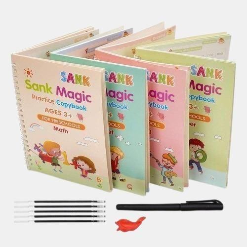 Sank Magic Practice Copybook (4 BOOKS,1 PEN,1 GRIP,10 REFILL) by DrithiShop