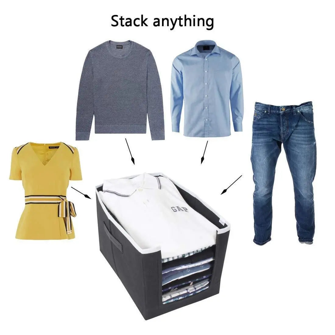 Closet Organizer-Foldable Shirts and Clothing Organizer Stackers(Pack of 1,2,3,4,6,9) by DrithiShop