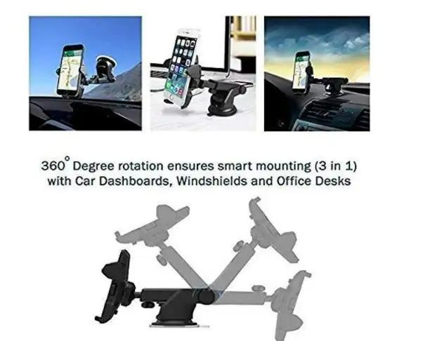 Revolex Zoom Star Pros Car Mobile Holder For Dashboard Black by DrithiShop