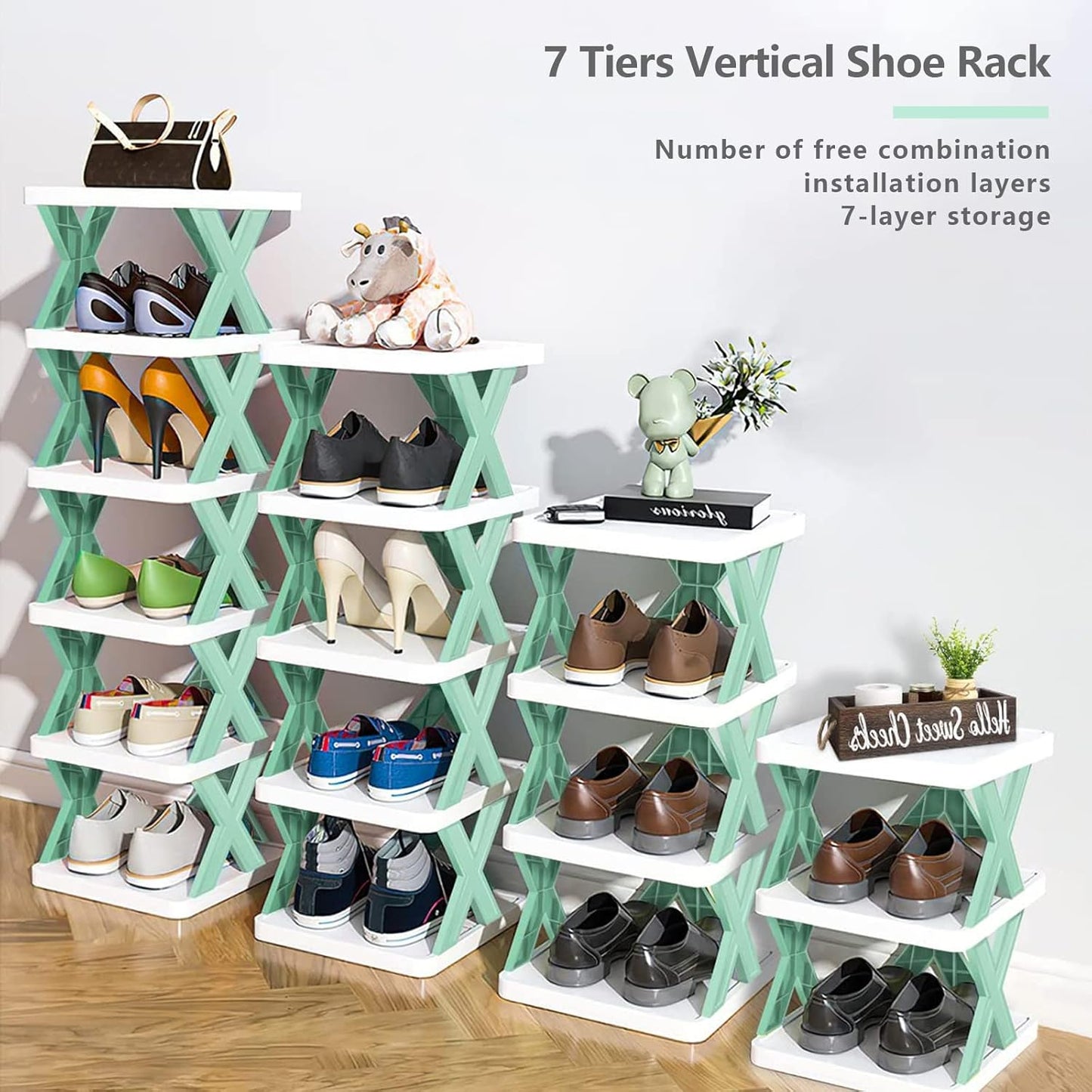 Shoe Storage Organizer Multi-Purpose Stackable Shoe Rack Adjustable Slots by Dropdash