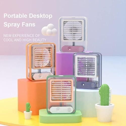 Rechargeable Battery Operated Mini USB Fan With Mist Water Spray by DrithiShop