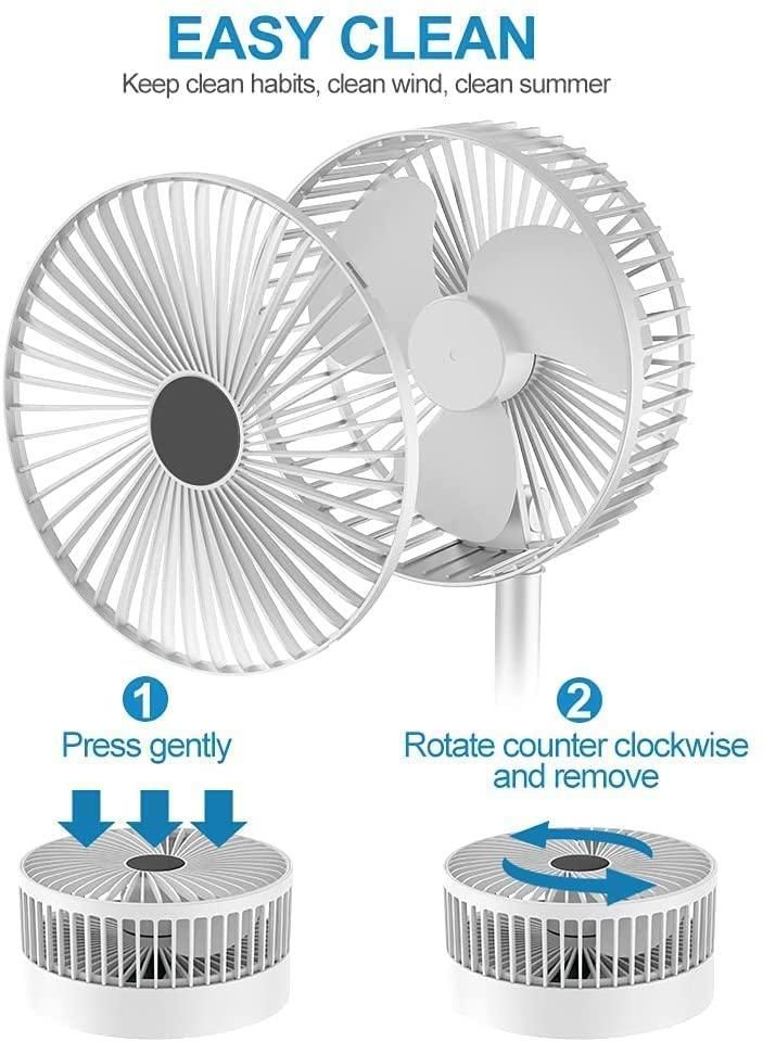 Powerful Rechargeable High Speed Table Desk Fan by DrithiShop