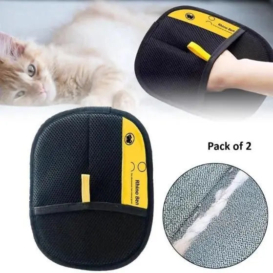 Pet Hair Removal Gloves (Pack of 2) by DrithiShop