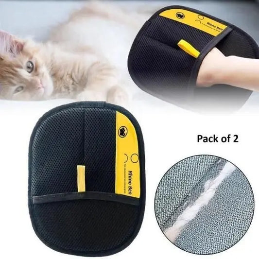 Pet Hair Removal Gloves (Pack of 2) by DrithiShop