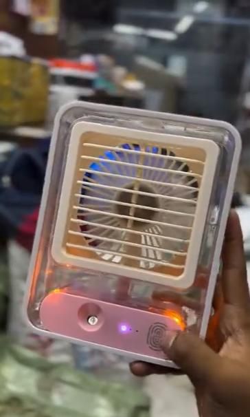 Rechargeable Battery Operated Mini USB Fan With Mist Water Spray by DrithiShop