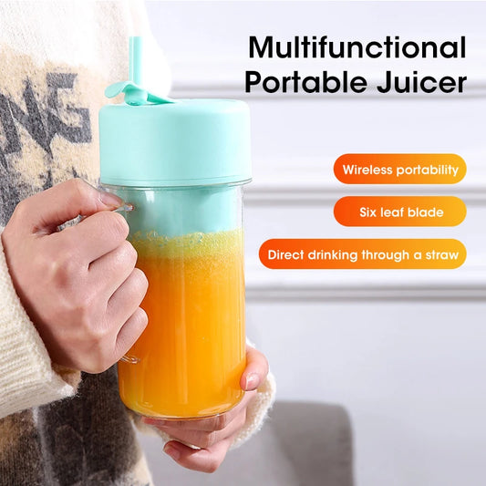 Portable Electric Juicer with Straw by DrithiShop