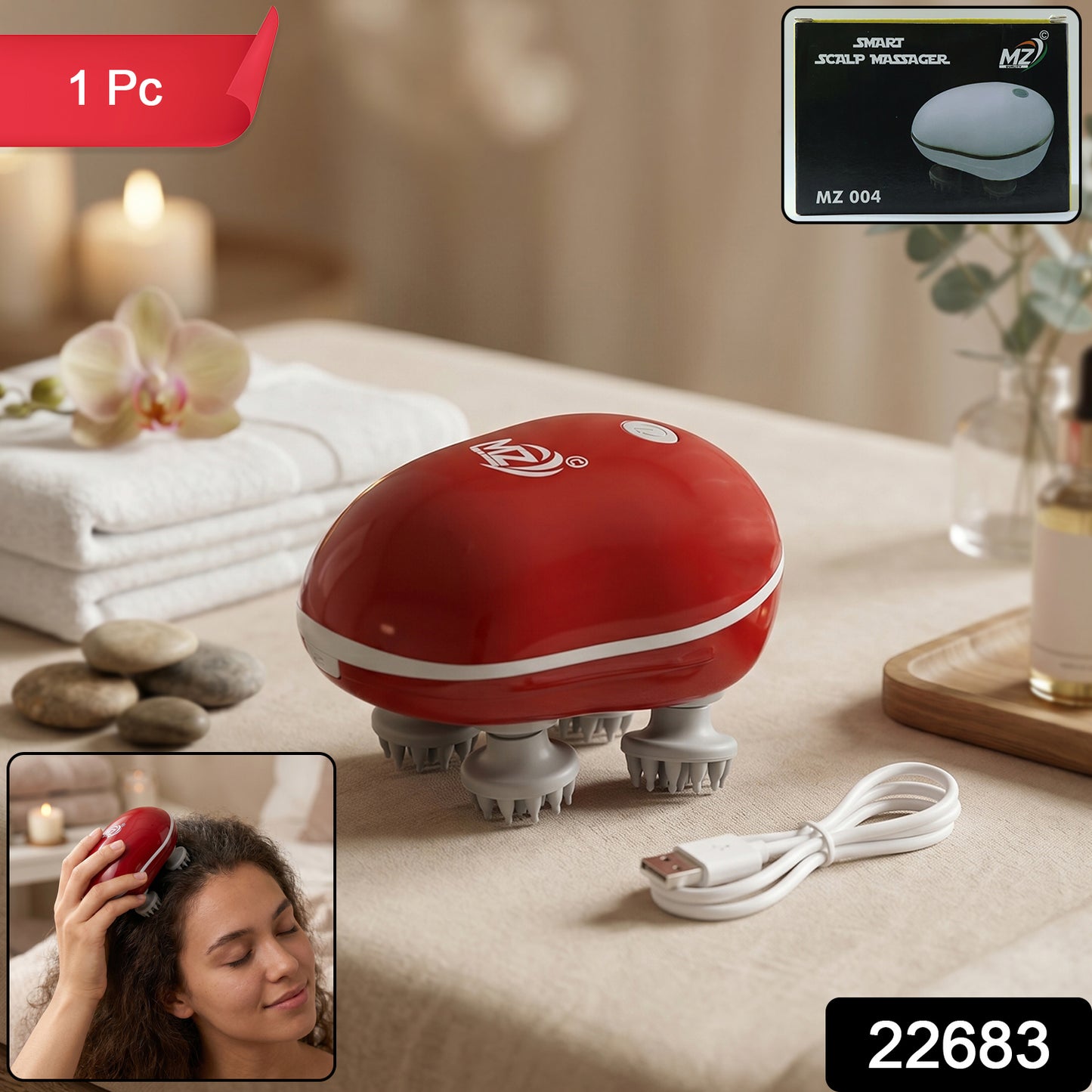 Smart Electric Scalp Massager Portable Head Massager Device (1 Pc) by Wukusy