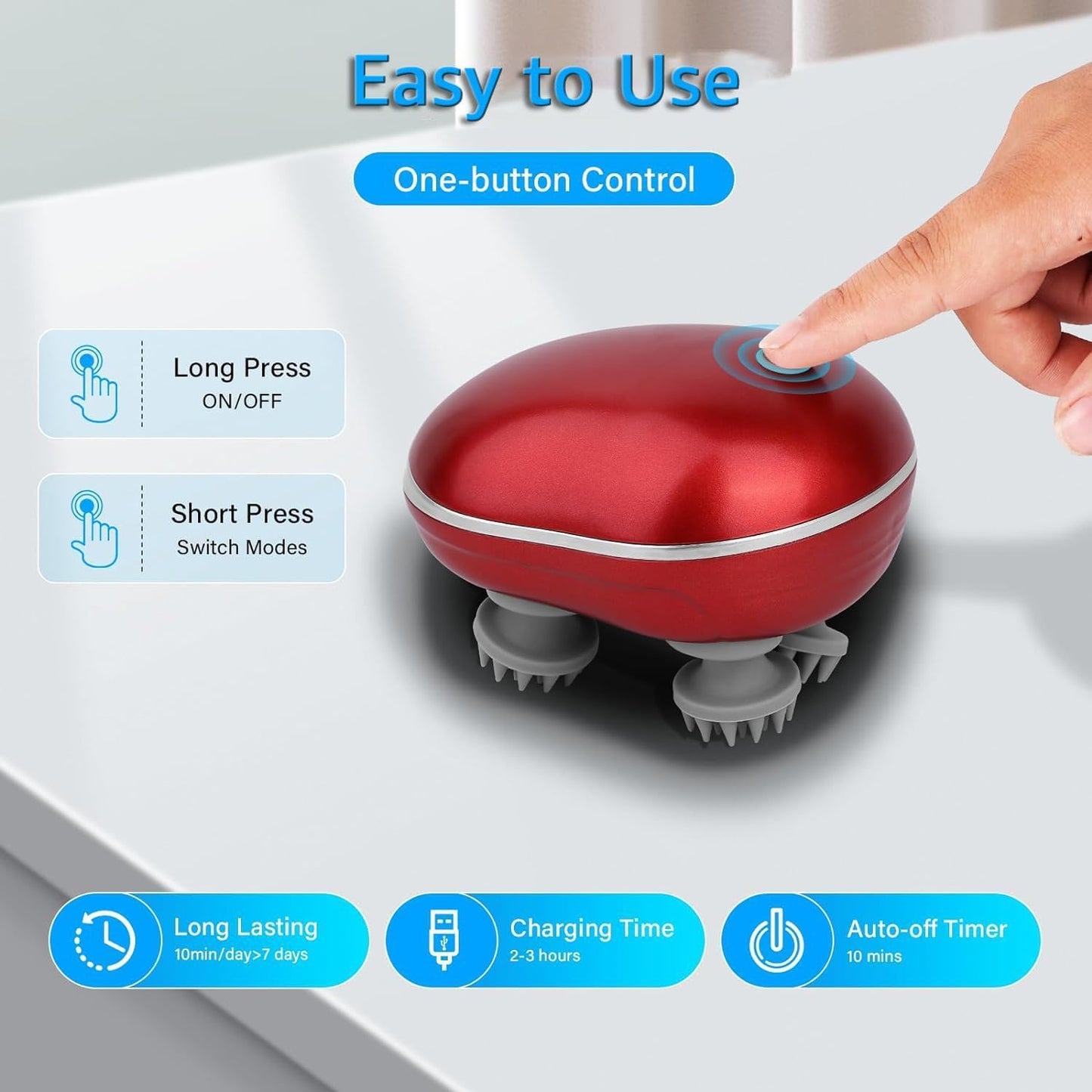 Smart Electric Scalp Massager Portable Head Massager Device (1 Pc) by Wukusy