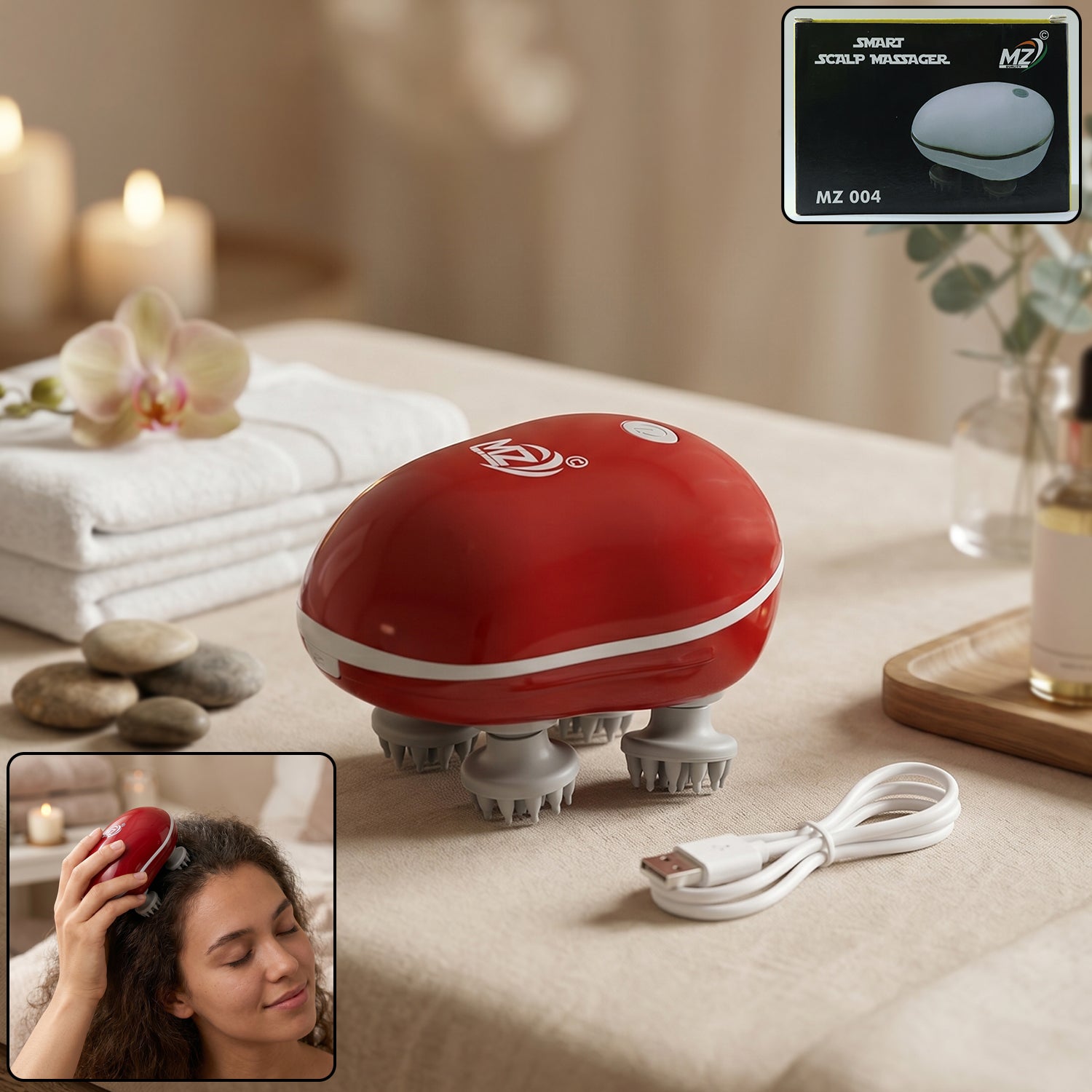 Smart Electric Scalp Massager Portable Head Massager Device (1 Pc) by Wukusy