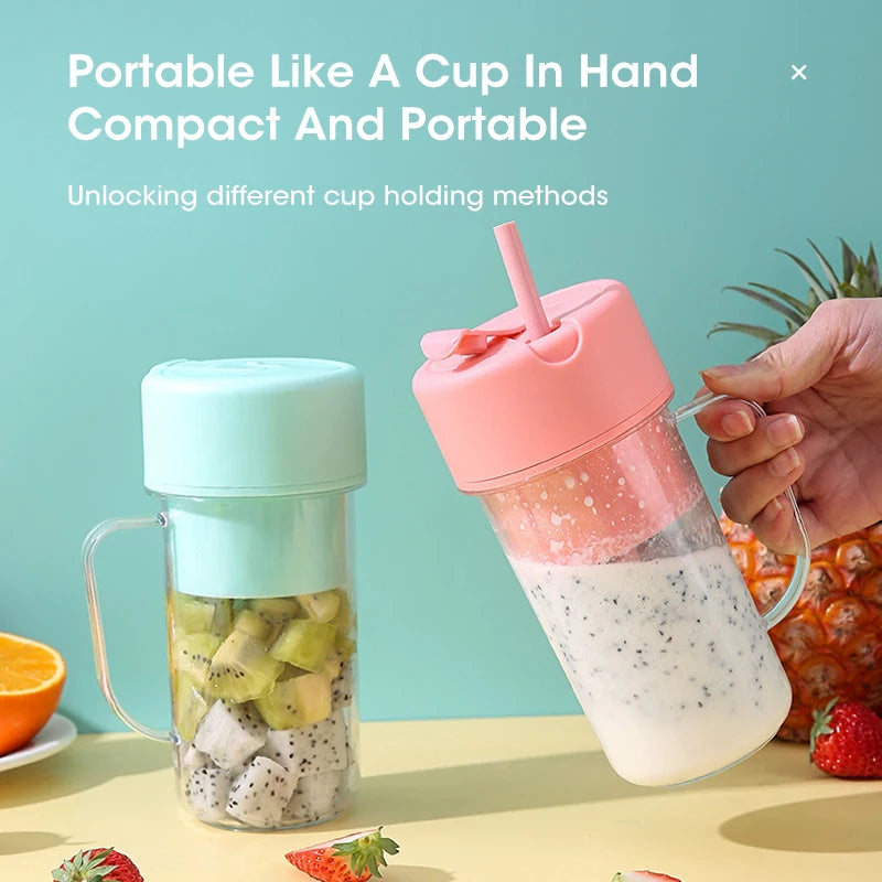 Portable Electric Juicer with Straw by DrithiShop
