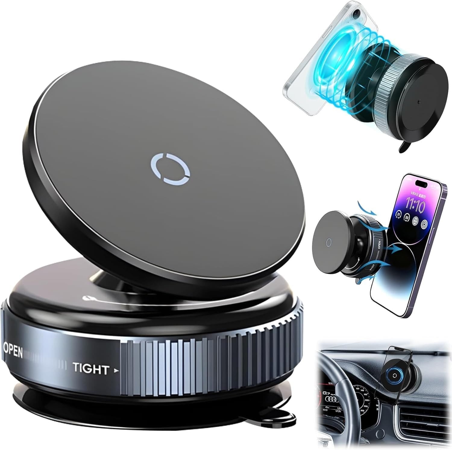 Car Dashboard Phone Holder 360° Vacuum Magnetic Phone Stand by Dropdash