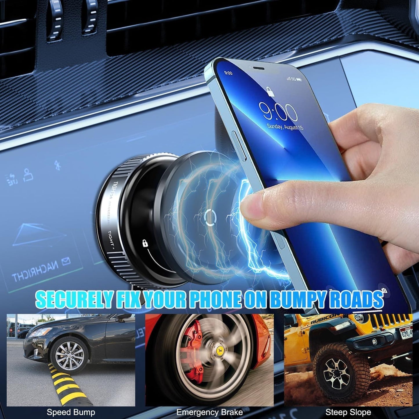 Car Dashboard Phone Holder 360° Vacuum Magnetic Phone Stand by Dropdash