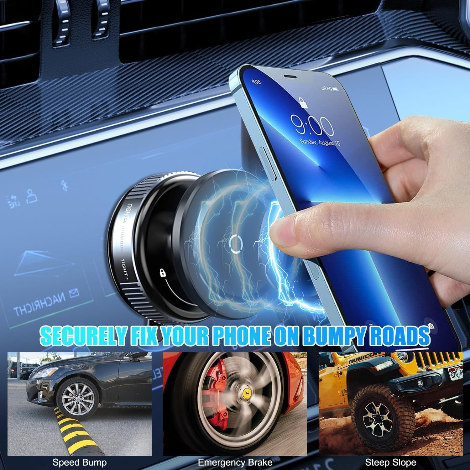 Car Dashboard Phone Holder 360° Vacuum Magnetic Phone Stand by Dropdash