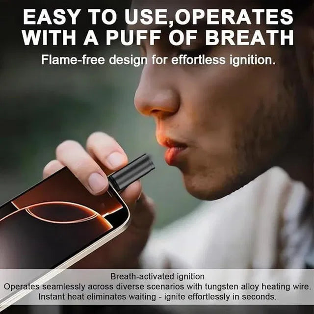 Electric Cigarette Lighter - Plug-in USB Pocket Portable Outdoor Mouth-Blow by 19202