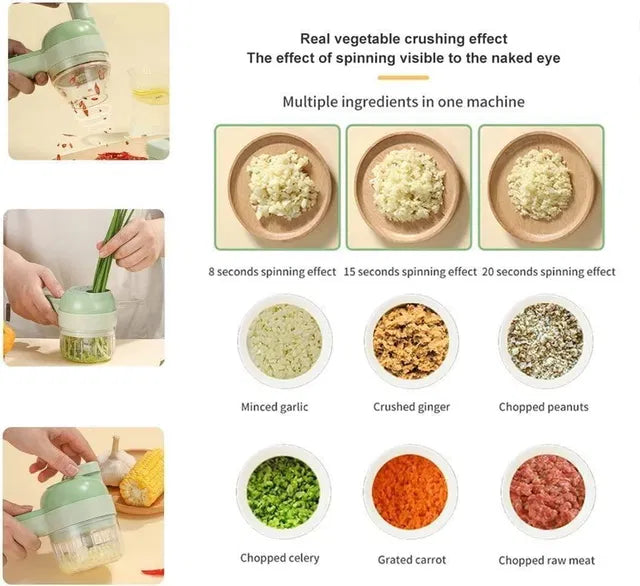 4 in 1 Portable Electric Vegetable Cutter Set by 26072