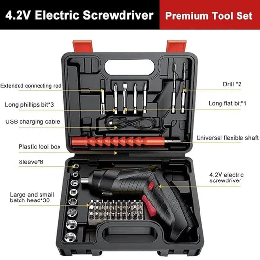 Metal Electric Screwdriver with 47 pcs Screwdriver Bit Set by 25560