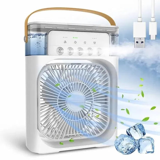 Mini Cooler for Room Cooling Portable Mini Fan Cooler with 7 Colors LED Light, 3 Wind Speeds and 3 Spray Modes for Office, Home, Dorm, Travel (Random Color) by 24505