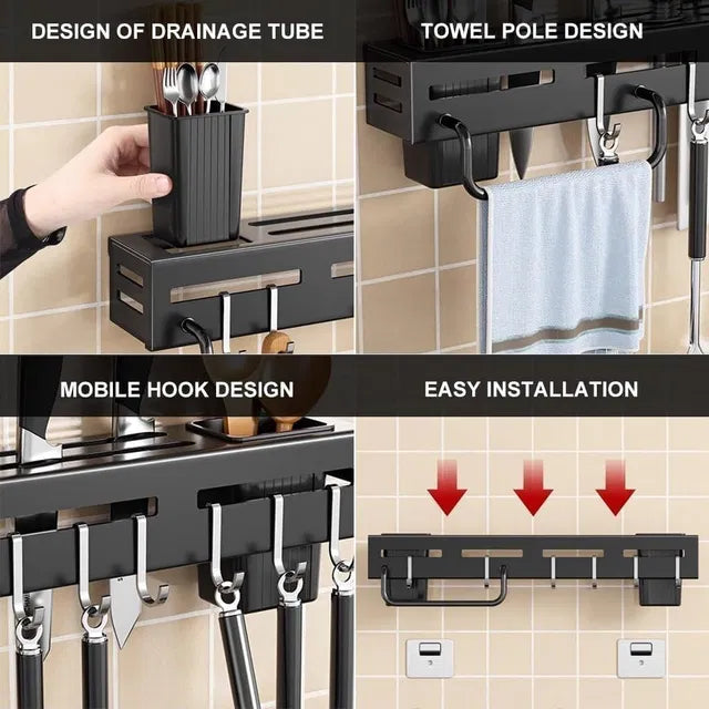 Wall Mounted Magnetic Knife Holder & Cutlery Organizer by 31446