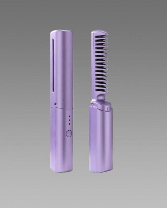 Meneflix Portable Mini Hair Straightener Cordless Rechargeable Mini Adjustable Hair Straightener Hot Comb by 26041