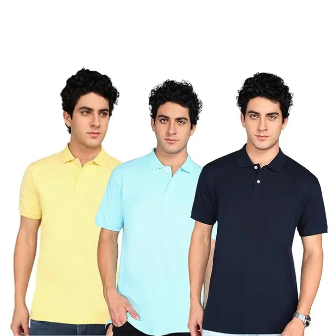 Pack of 3 Polo Neck T-Shirts by 34752