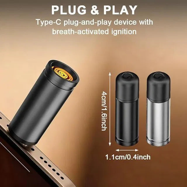 Electric Cigarette Lighter - Plug-in USB Pocket Portable Outdoor Mouth-Blow by 19202