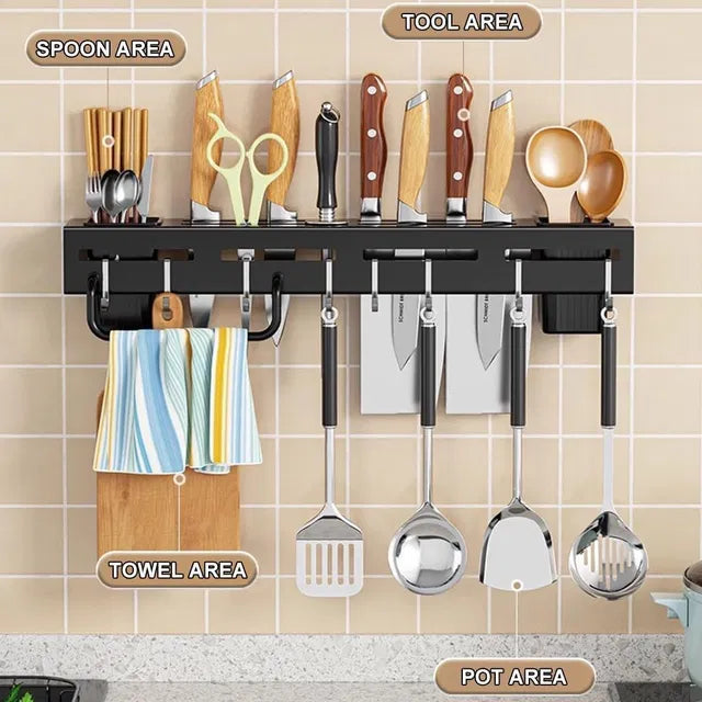 Wall Mounted Magnetic Knife Holder & Cutlery Organizer by 31446