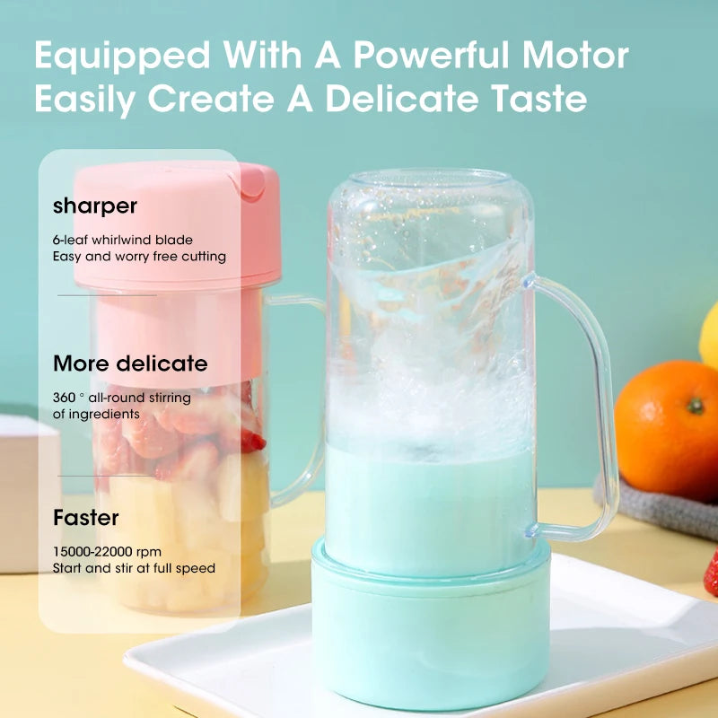 Portable Electric Juicer with Straw by DrithiShop