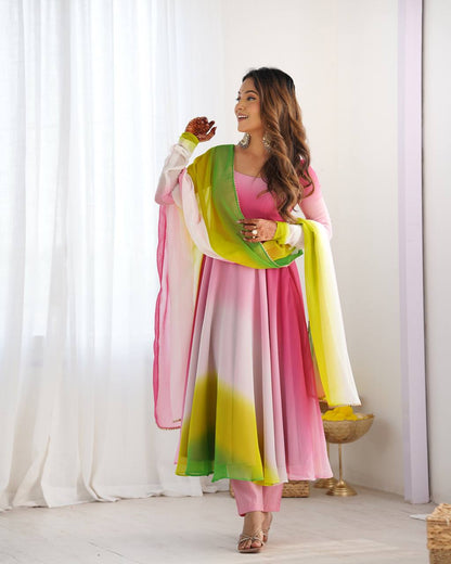 HEAVY PURE SOFT FOX GEORGETTE COLOURFULL PADDING by Dropdash