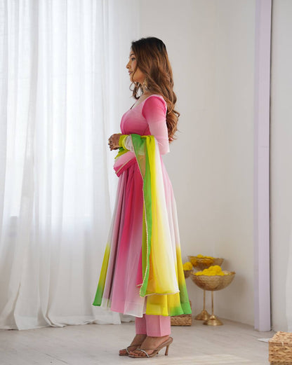 HEAVY PURE SOFT FOX GEORGETTE COLOURFULL PADDING by Dropdash