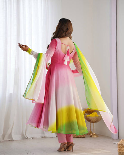 HEAVY PURE SOFT FOX GEORGETTE COLOURFULL PADDING by Dropdash