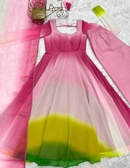 HEAVY PURE SOFT FOX GEORGETTE COLOURFULL PADDING by Dropdash