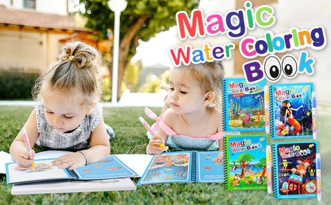 Magical Water Painting Book For Kids (Pack of 4) by Dropdash