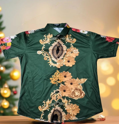 Men Regular Fit Pushpa Printed Casual Shirt by Dropdash